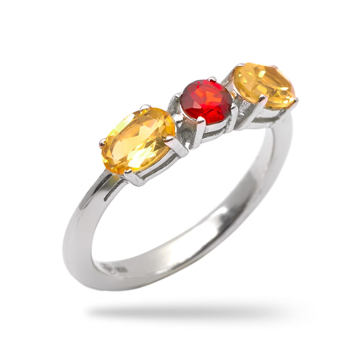 Bague grenat, citrine argent Laurie